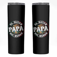 Mexican Dad Skinny Tumbler El Mejor Papá del Mundo Mexico Flag Eagle