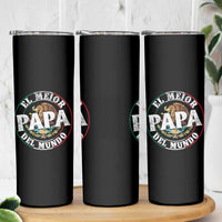 Mexican Dad Skinny Tumbler El Mejor Papá del Mundo Mexico Flag Eagle