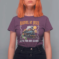 Summer VBS 2025 T Shirt For Women Marvel at Jesus Live for His Glory Christian Bible Camp