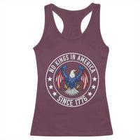 No Kings in America Patriotic Eagle Racerback Tank Top Since 1776 4th of July USA Independence Day