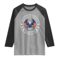 No Kings in America Patriotic Eagle Raglan Shirt Since 1776 4th of July USA Independence Day