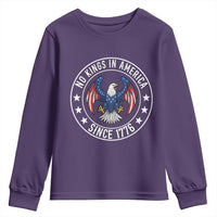 No Kings in America Patriotic Eagle Youth Sweatshirt Since 1776 4th of July USA Independence Day