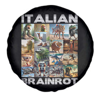Funny Italian Brainrot Meme Art Spare Tire Cover Surreal Humor Pop Culture Collage
