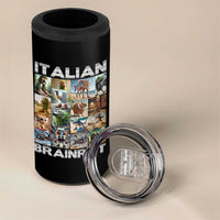 Funny Italian Brainrot Meme Art 4 in 1 Can Cooler Tumbler Surreal Humor Pop Culture Collage