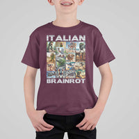 Funny Italian Brainrot Meme Art T Shirt For Kid Surreal Humor Pop Culture Collage