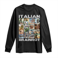 Funny Italian Brainrot Meme Art Long Sleeve Shirt Surreal Humor Pop Culture Collage