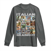 Funny Italian Brainrot Meme Art Long Sleeve Shirt Surreal Humor Pop Culture Collage