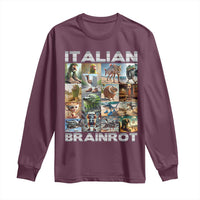 Funny Italian Brainrot Meme Art Long Sleeve Shirt Surreal Humor Pop Culture Collage