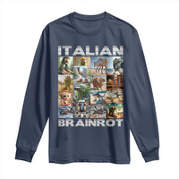 Funny Italian Brainrot Meme Art Long Sleeve Shirt Surreal Humor Pop Culture Collage