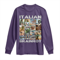 Funny Italian Brainrot Meme Art Long Sleeve Shirt Surreal Humor Pop Culture Collage