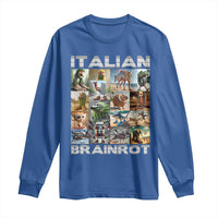 Funny Italian Brainrot Meme Art Long Sleeve Shirt Surreal Humor Pop Culture Collage