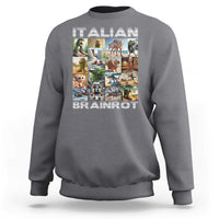 Funny Italian Brainrot Meme Art Sweatshirt Surreal Humor Pop Culture Collage