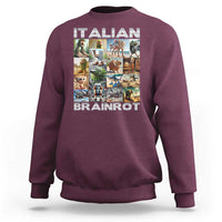 Funny Italian Brainrot Meme Art Sweatshirt Surreal Humor Pop Culture Collage