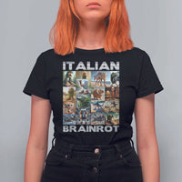 Funny Italian Brainrot Meme Art T Shirt For Women Surreal Humor Pop Culture Collage