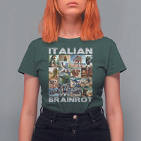 Funny Italian Brainrot Meme Art T Shirt For Women Surreal Humor Pop Culture Collage