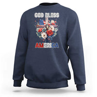 God Bless America Sweatshirt US Flag Christian Cross Religious Faith - Wonder Print Shop