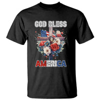 God Bless America T Shirt US Flag Christian Cross Religious Faith - Wonder Print Shop