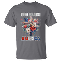 God Bless America T Shirt US Flag Christian Cross Religious Faith - Wonder Print Shop