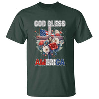 God Bless America T Shirt US Flag Christian Cross Religious Faith - Wonder Print Shop