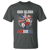 God Bless America T Shirt US Flag Christian Cross Religious Faith - Wonder Print Shop