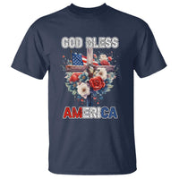 God Bless America T Shirt US Flag Christian Cross Religious Faith - Wonder Print Shop