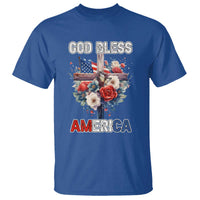 God Bless America T Shirt US Flag Christian Cross Religious Faith - Wonder Print Shop