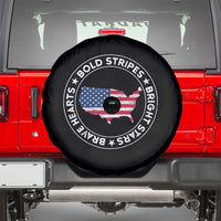 US Pride 4th of July Spare Tire Cover Bold Stripes Bright Stars Brave Hearts American Patriotic
