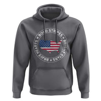 US Pride Hoodie Bold Stripes Bright Stars Brave Hearts American Patriotic - Wonder Print Shop