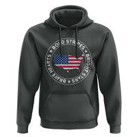 US Pride Hoodie Bold Stripes Bright Stars Brave Hearts American Patriotic - Wonder Print Shop