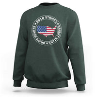 US Pride Sweatshirt Bold Stripes Bright Stars Brave Hearts American Patriotic - Wonder Print Shop