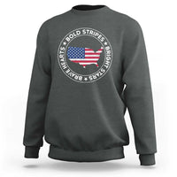 US Pride Sweatshirt Bold Stripes Bright Stars Brave Hearts American Patriotic - Wonder Print Shop