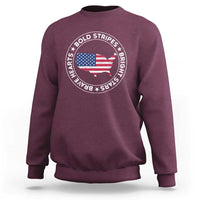 US Pride Sweatshirt Bold Stripes Bright Stars Brave Hearts American Patriotic - Wonder Print Shop