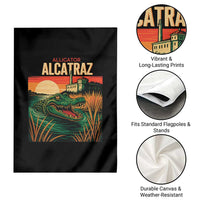 Alligator Alcatraz Garden Flag Retro Florida Swamp Political Prison - Wonder Print Shop