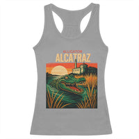 Alligator Alcatraz Racerback Tank Top Retro Florida Swamp Political Prison - Wonder Print Shop