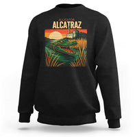 Alligator Alcatraz Sweatshirt Retro Florida Swamp Political Prison - Wonder Print Shop