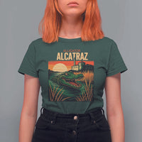 Alligator Alcatraz T Shirt For Women Retro Florida Swamp Political Prison - Wonder Print Shop