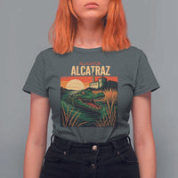 Alligator Alcatraz T Shirt For Women Retro Florida Swamp Political Prison - Wonder Print Shop