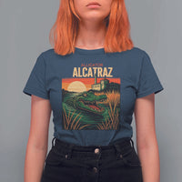 Alligator Alcatraz T Shirt For Women Retro Florida Swamp Political Prison - Wonder Print Shop