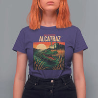 Alligator Alcatraz T Shirt For Women Retro Florida Swamp Political Prison - Wonder Print Shop