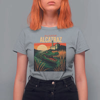 Alligator Alcatraz T Shirt For Women Retro Florida Swamp Political Prison - Wonder Print Shop