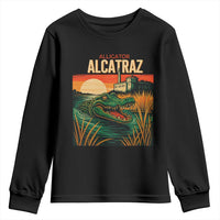 Alligator Alcatraz Youth Sweatshirt Retro Florida Swamp Political Prison - Wonder Print Shop