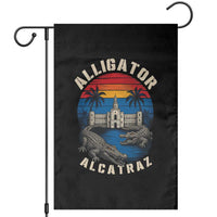 Alligator Alcatraz Political Garden Flag Florida Prison State Retro Sunset - Wonder Print Shop