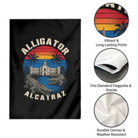 Alligator Alcatraz Political Garden Flag Florida Prison State Retro Sunset - Wonder Print Shop