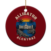 Alligator Alcatraz Political Ceramic Ornament Florida Prison State Retro Sunset - Wonder Print Shop