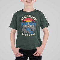 Alligator Alcatraz Political T Shirt For Kid Florida Prison State Retro Sunset - Wonder Print Shop