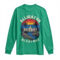 Alligator Alcatraz Political Long Sleeve Shirt Florida Prison State Retro Sunset - Wonder Print Shop