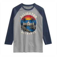 Alligator Alcatraz Political Raglan Shirt Florida Prison State Retro Sunset - Wonder Print Shop
