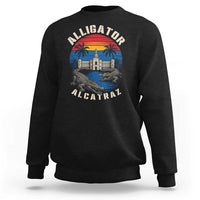 Alligator Alcatraz Political Sweatshirt Florida Prison State Retro Sunset - Wonder Print Shop