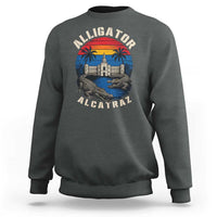 Alligator Alcatraz Political Sweatshirt Florida Prison State Retro Sunset - Wonder Print Shop