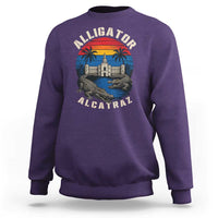 Alligator Alcatraz Political Sweatshirt Florida Prison State Retro Sunset - Wonder Print Shop